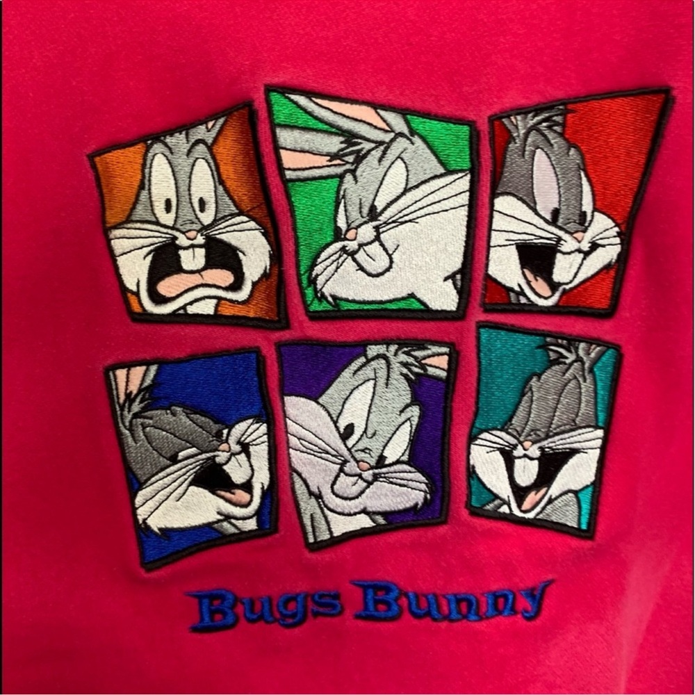 Warner Bros. Bugs Bunny Pink Crewneck Sweater - Picture 2 of 4